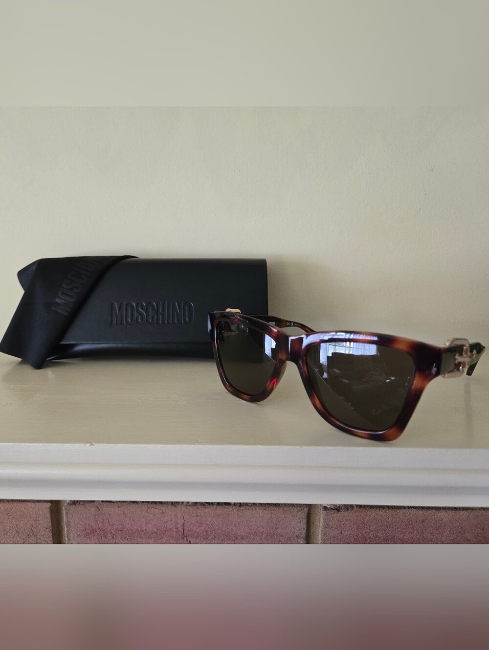 Moschino Brown Square Ladies Sunglasses MOS131/S 08670 54-16-140 Buckle